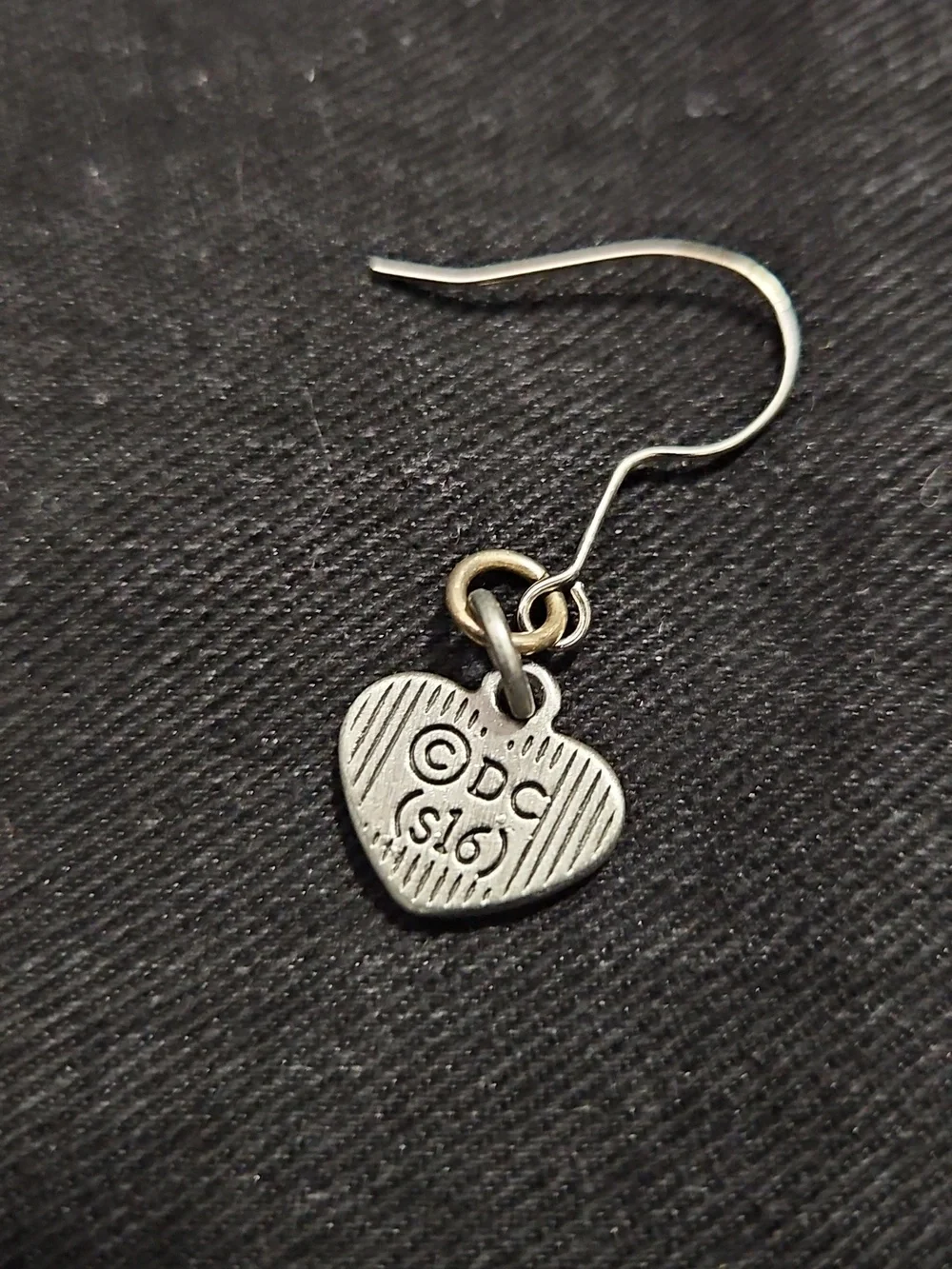 DC Comics Batman Heart Dangle Earrings Silver Tone